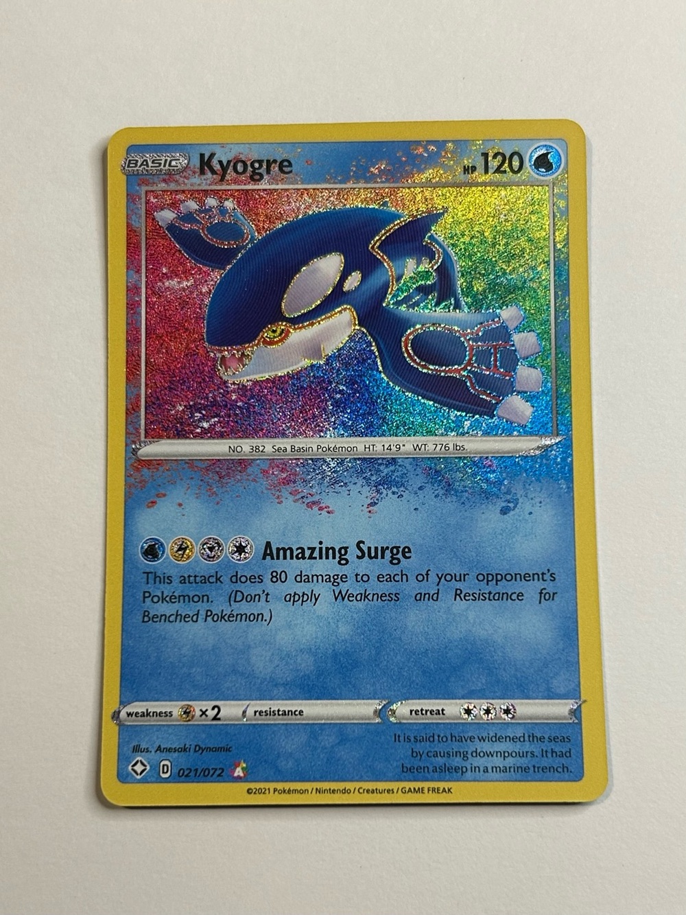 Kyogre 021/072 Shining Fates